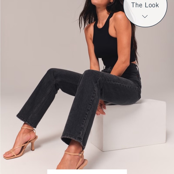 Abercrombie ultra high rise 90s straight jean in Black - Picture 2 of 3